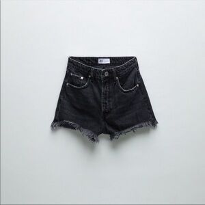 Black denim shorts
